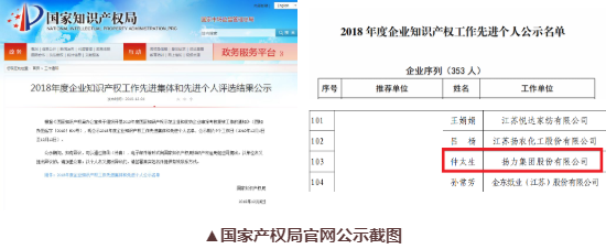 喜讯丨鸿运国际集团总工程师仲太生荣获“2018年度企业知识产权事情先进小我私家”声誉称呼！